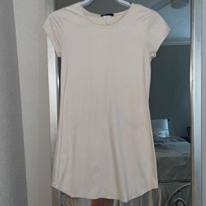 Hot gal cream suede dress